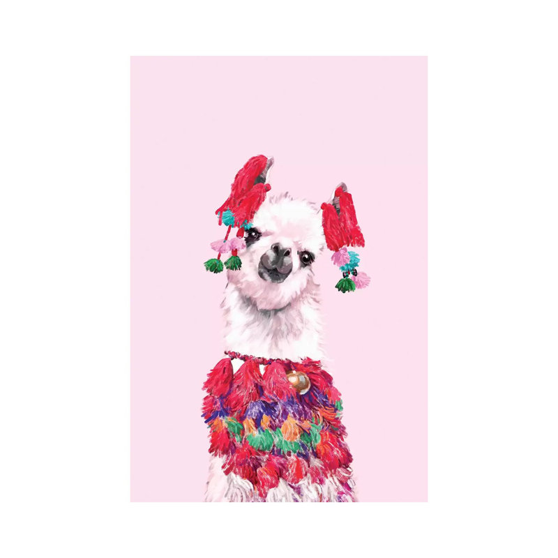 Coolest Llama by Big Nose Work - Wrapped Canvas Print, 20.32 cm H x 30.48 cm W