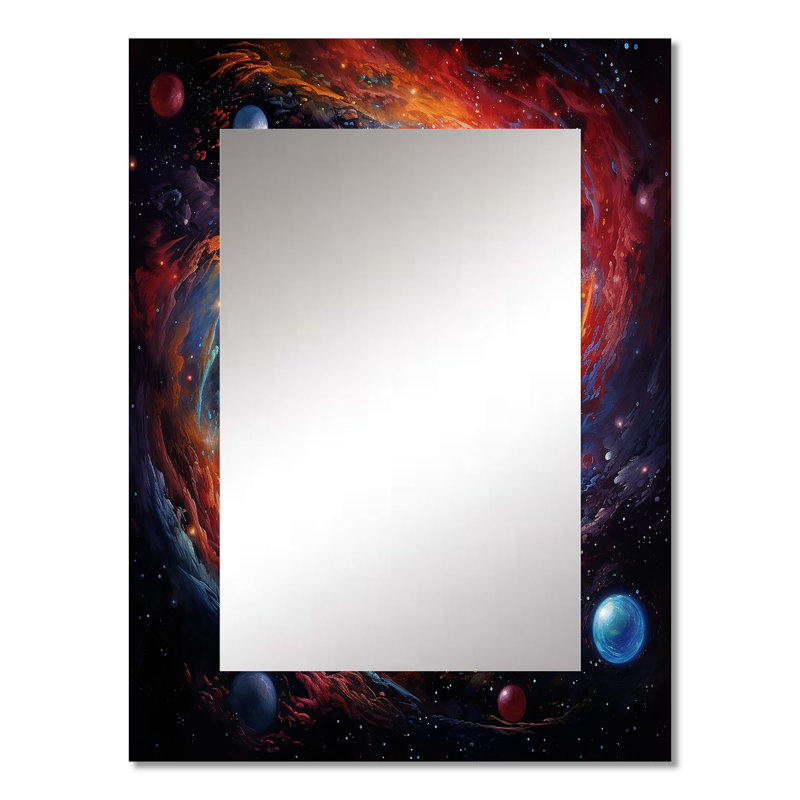 «Heavenly Space Astrology», grand miroir mural bleu, 32 po x 24 po