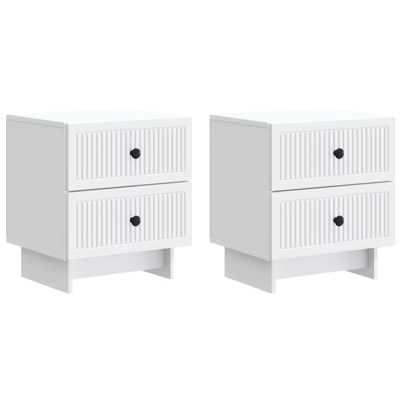 43cm W Manufactured Wood Bedside Table, White