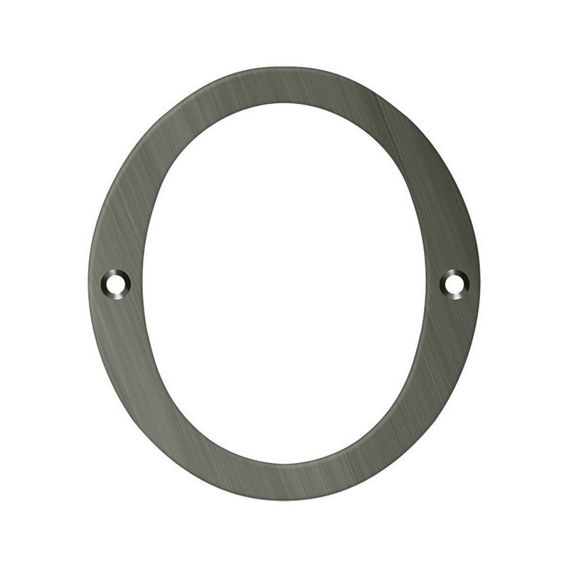 House Number, Antique Nickel, "0"