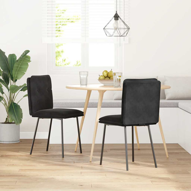  Dining Chairs 2 Pcs Black Velvet