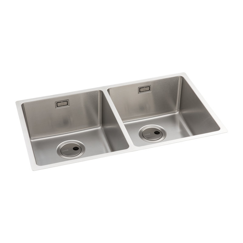 Abode Designs 440mm W Double Bowl Stainless Steel Kitchen Sink