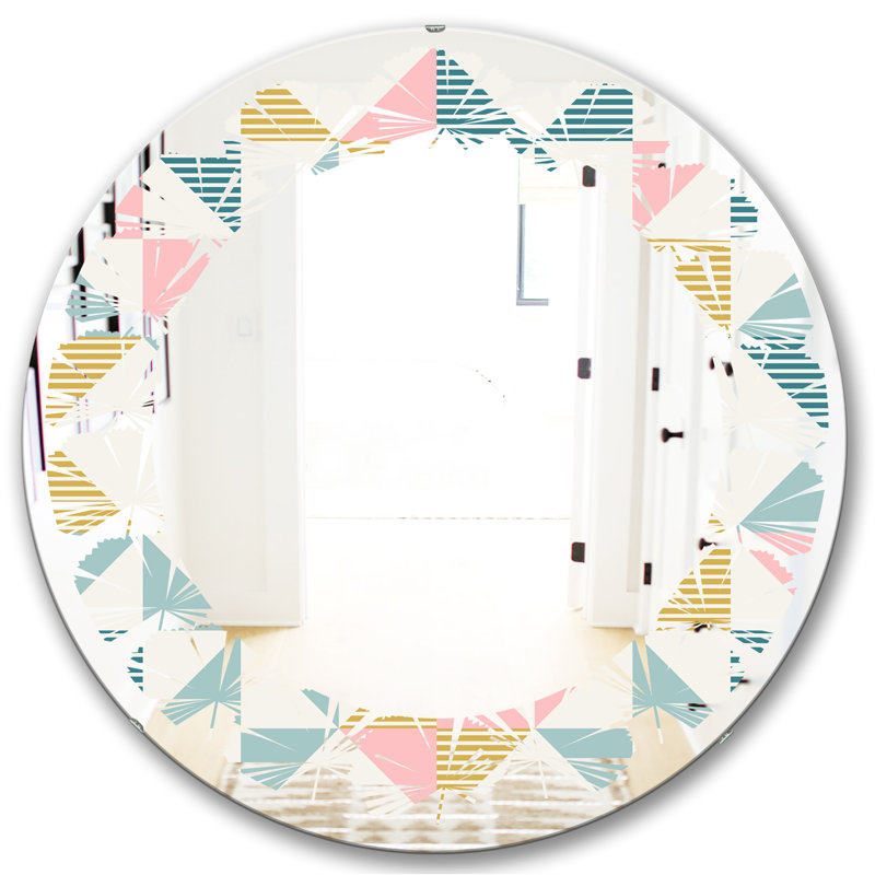 Miroir mural sans cadre rétro à motif diamond american, H 23,6 po x l 23,6 po
