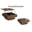 Table basse carrée à plateau relevable avec structure en bois massif et rangement caché-596839458