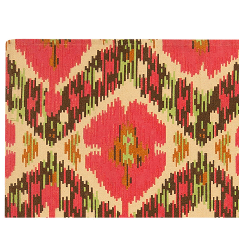 Tapis rectangulaire en laine à tissage plat