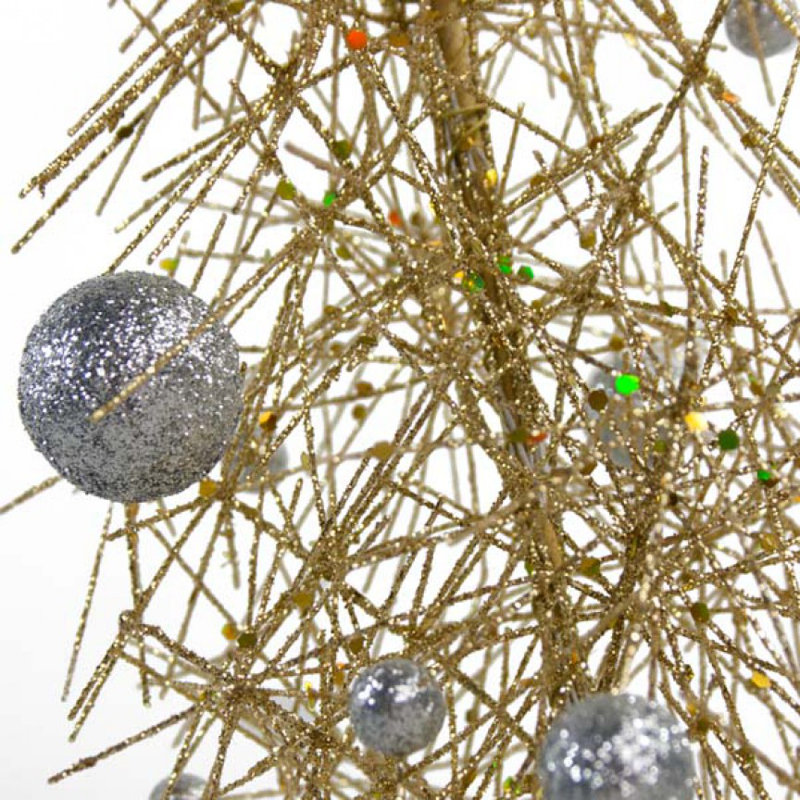 Christmas Tabletop Tree, Gold, Silver