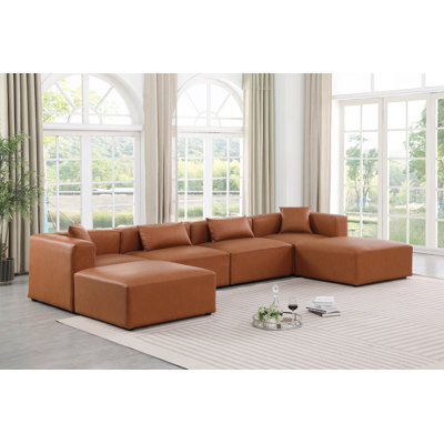 Canapé modulaire en cuir 6 pièces Vegan