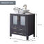 Meuble-lavabo autoportant moderne 30 po gris foncé avec plateau en céramique