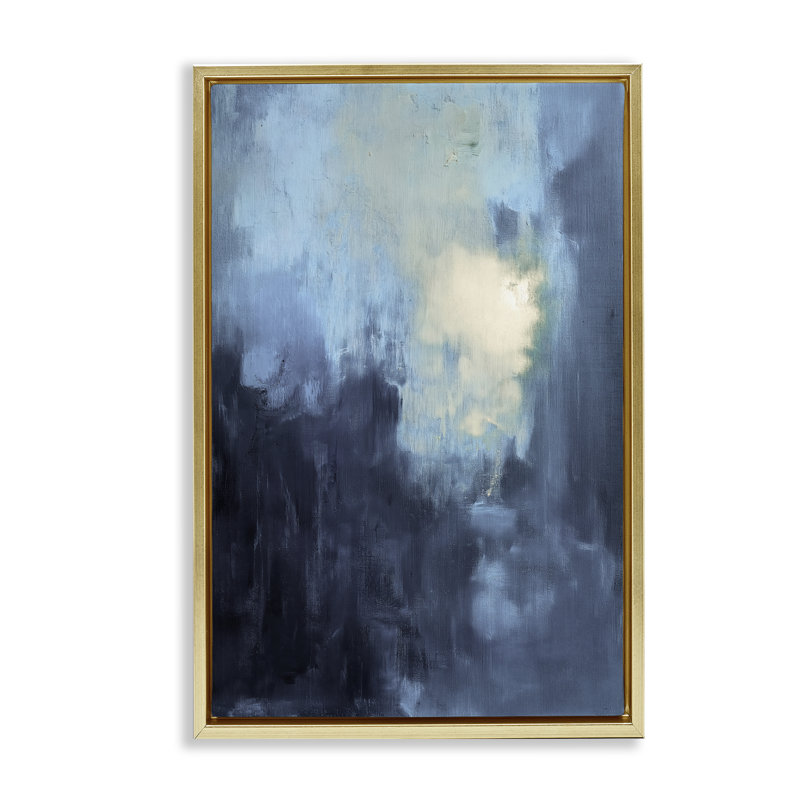  Toile abstraite moderne et masculine par Gina Kelly, H 31 po x l 21 po, Cadre flottant métallique doré