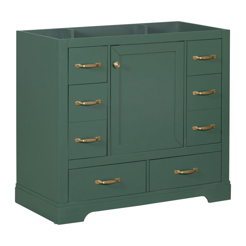 Meuble-lavabo de salle de bain sans lavabo, Vert
