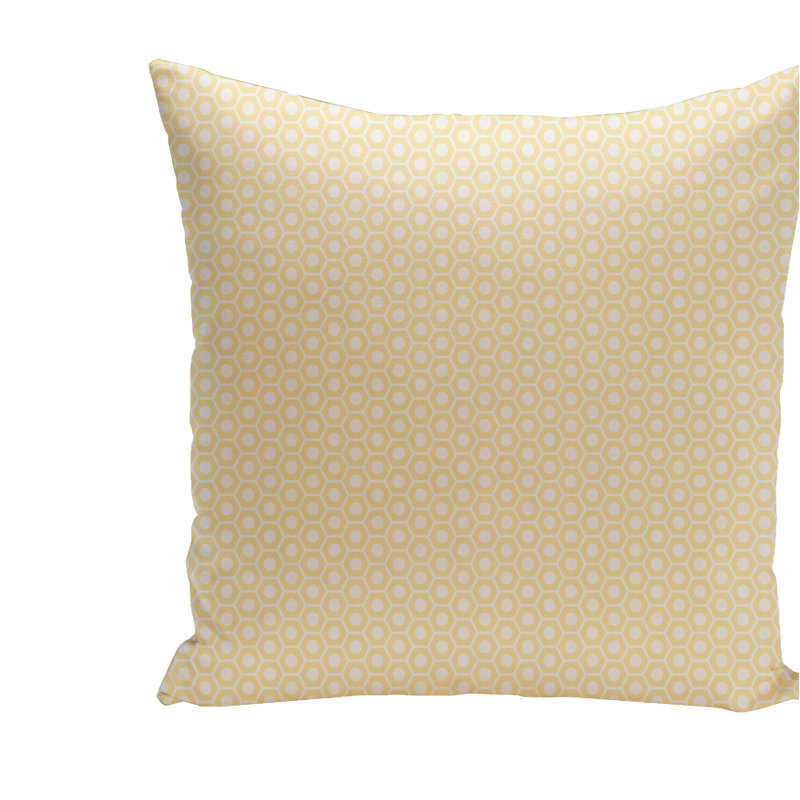 Housse et insert de coussin géométrique carré, H 20 po x l 20 po, Citron doux