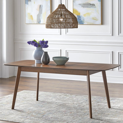 Jagveer 35.4 " Extendable Rectangular with Solid Wood Base Dining Table