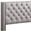 Grand lit rembourré gris, hauteur 50 po, largeur 66 po, profondeur 86 po, rembourrage en mousse souple, style transitionnel pour la décoration intérieure, décoration de chambre facile à assembler, assembler