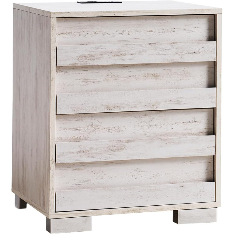  Ensemble de chambre à coucher pour lit simple 5 pièces Louby, blanc vieilli, Blanc vieilli, Lit simple