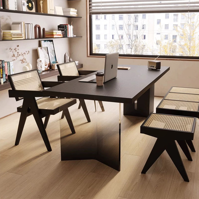 Table de bureau scandinave luxueuse en bois massif, H 29,53 po x l 70,87 po x P 29,53 po