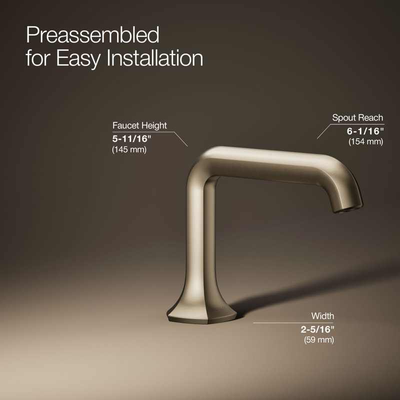 Occasion Sink with Straight Design Single Hole Bathroom Faucet with Drain Assembly, Vibrant Brushed Bronze