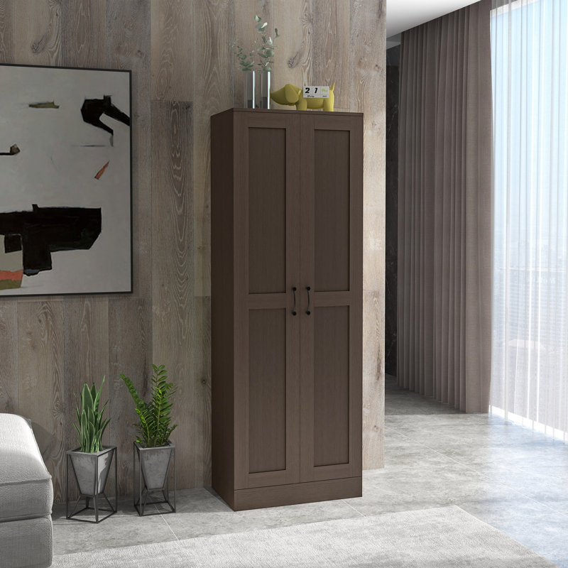Modern Coffee Storage Cabinet, 23.5×14.25×69", Adjustable Shelf, Soft Close