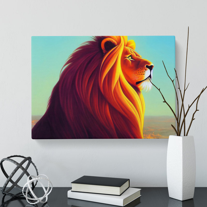 Fabulous Lion - Wrapped Canvas, 35cm H x 50cm W x 3cm D