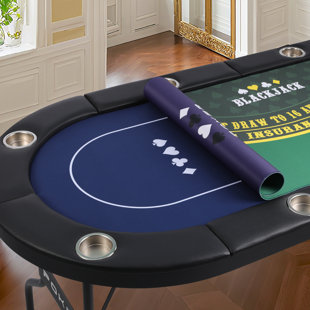 Table de poker pliable 8 joueurs avec 2 tapis de jeu interchangeables Rioloiuy