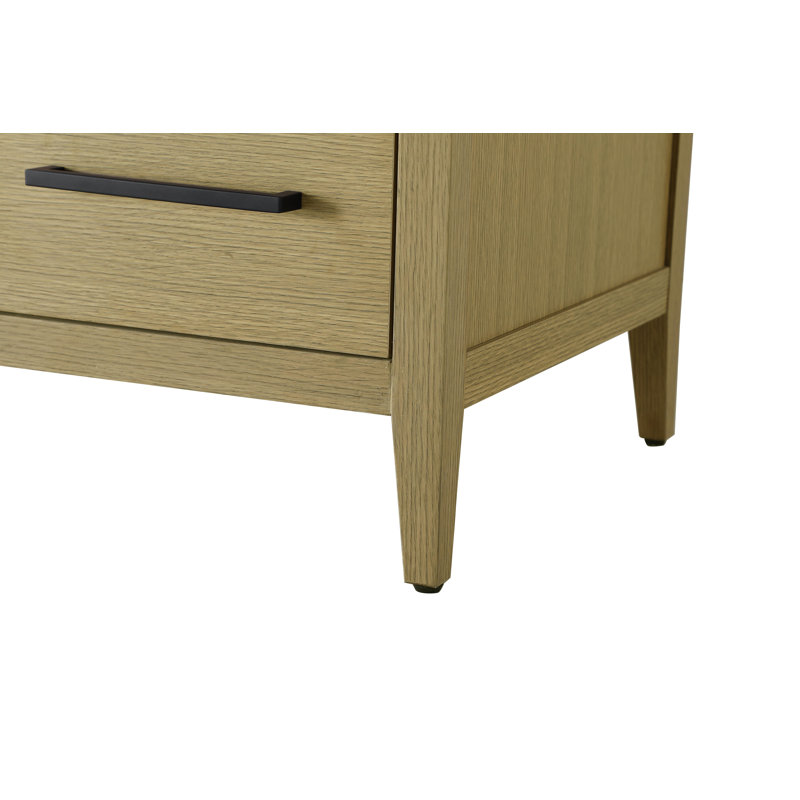 54 Inch Single Bathroom Vanity, Honey Brown