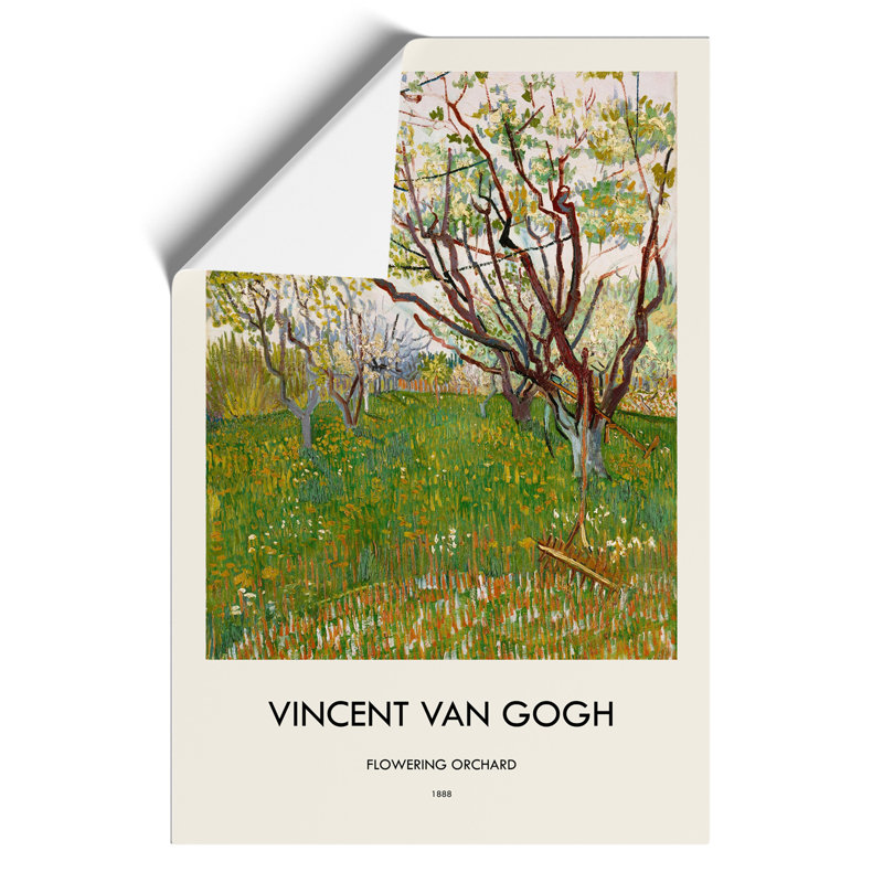 Flowering Orchard by Vincent Van Gogh - No Frame Painting, 59cm H x 42cm W x 0.1cm D