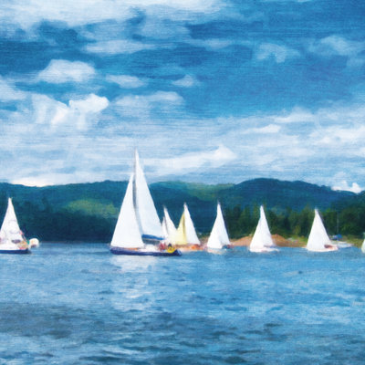 Sail Boating Day - Wrapped Canvas Painting