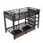 Twin Size Metal Bunk Bed with Storage Shelves and USB Ports,Black-1386486201