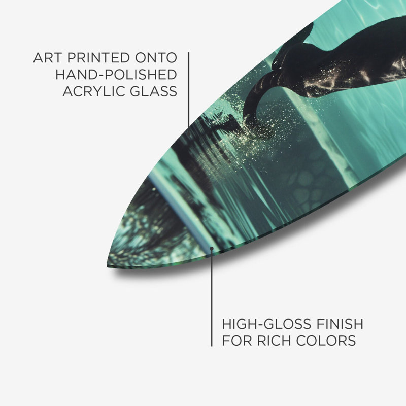 Panther Swim Surfboard Animals Acrylic by Oliver Gal