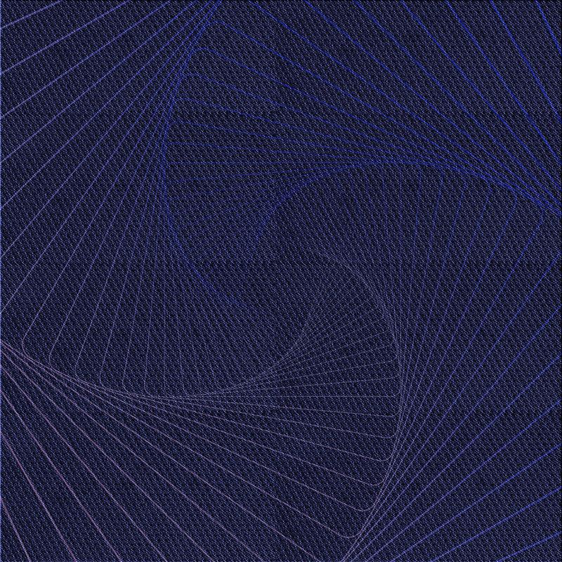Tapis géométrique bleu marine, Carré 8 pi