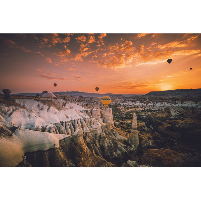 Hot Air Balloons by Serts - No Frame Print on Canvas, 20cm H x 30cm W
