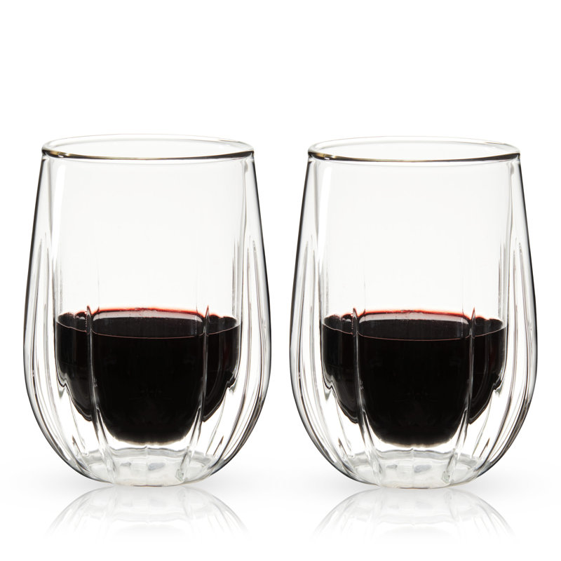 Double-Walled Stemless Wine Glasses