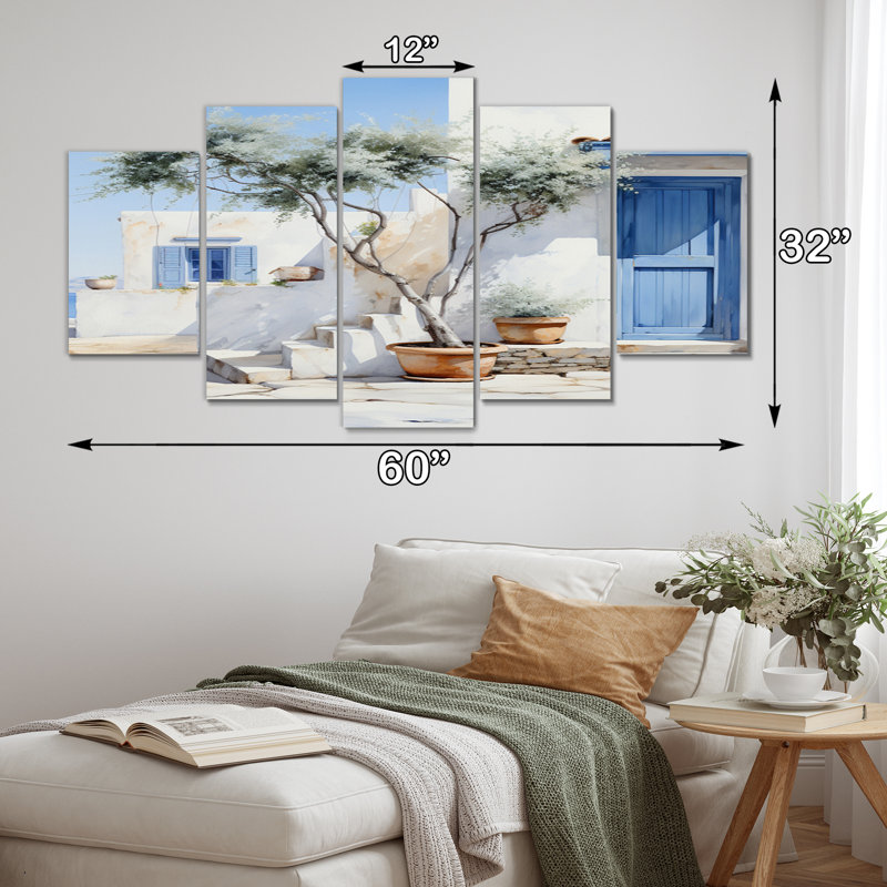 «Grèce Cycladic Harmony II» sur toile, reproduction de 5 pièces