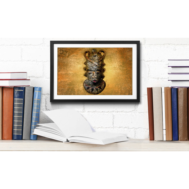 African Mask - Single Picture Frame Print, 40cm H x 60cm W