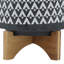 PLATEAU EN CÉRAMIQUE AZTTE SUR PIED EN BOIS, GRIS-1046830430