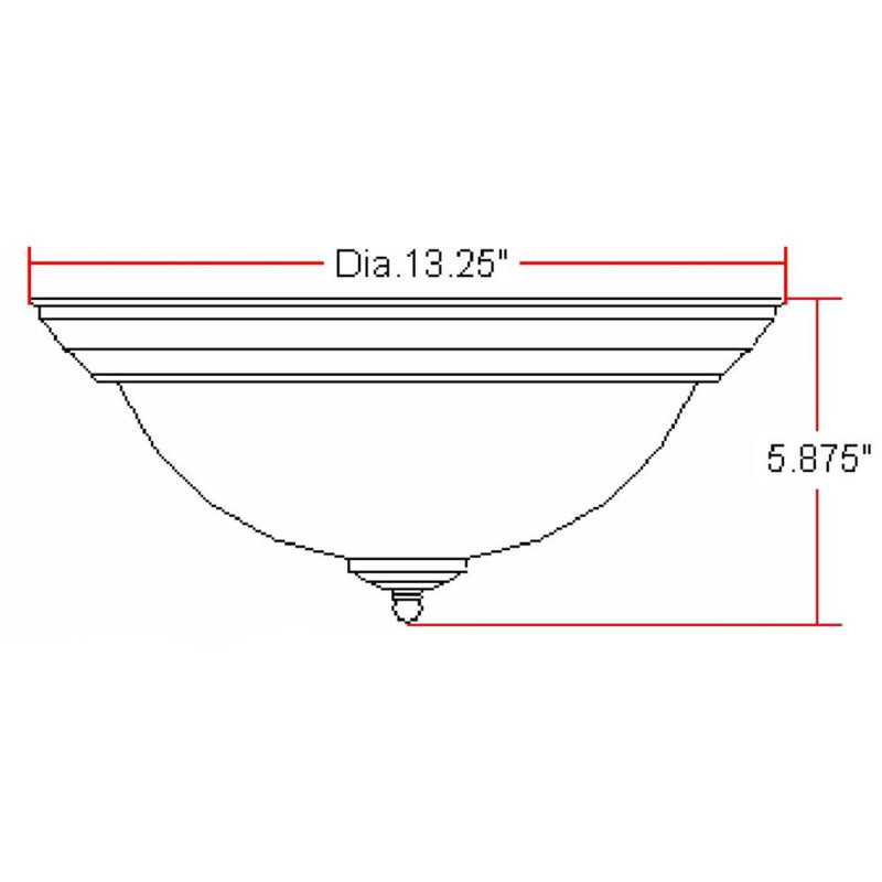 Plafonnier encastré 2 lumières Guildford, Bronze huilé, H 5,87 po x l 13,25 po