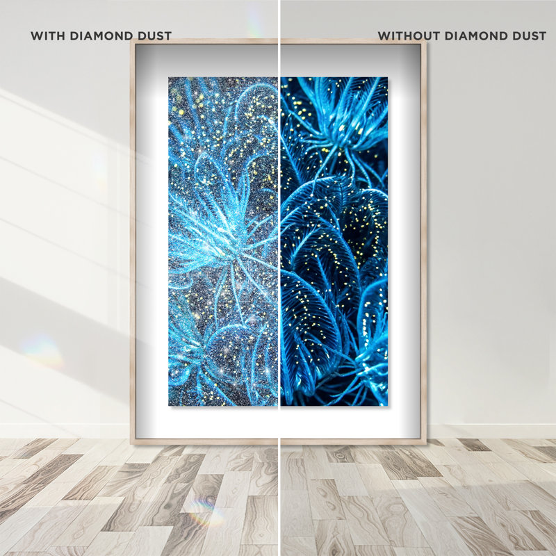 Neon Garden Print by Oliver Gal, 55.5"H x 37.5"W, Natural Oak Shadowbox