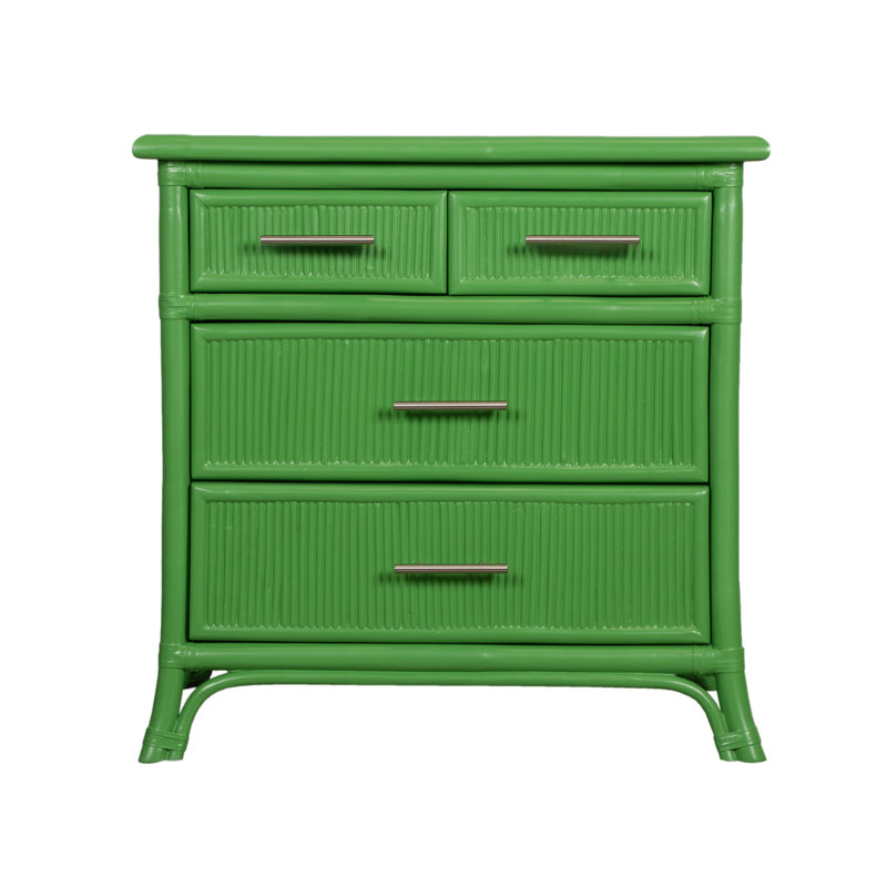Table de chevet 4 tiroirs Bermuda, Vert vif