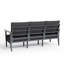 Canapé d'extérieur en aluminium de 78 po de largeur avec accoudoirs et coussins profonds en PEHD aspect bois-2003932635