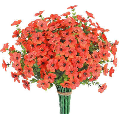 8 Bundles Artificial Outdoor Flowers, Fake Lavender Shrubs for Garden Porch Decor