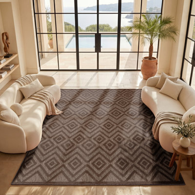 Tapis intérieur / extérieur à motif géométrique Laesha
