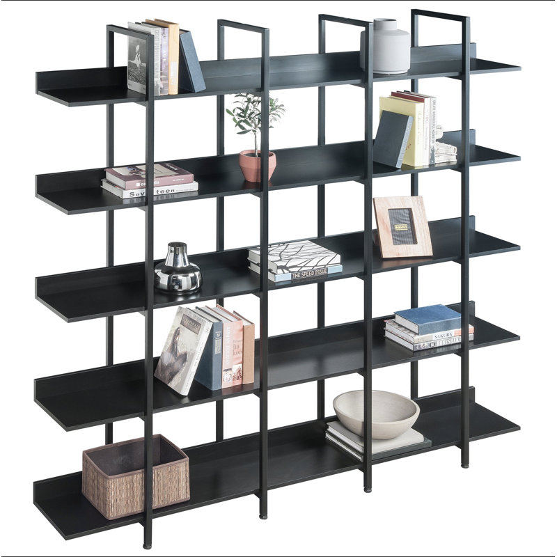 Bibliothèque à 5 niveaux avec bureau ouvert, étagère de style industriel rétro avec structure en métal, panneau de fibres à densité moyenne (ancien numéro de référence: WF286176AAB / N725P247766Z)