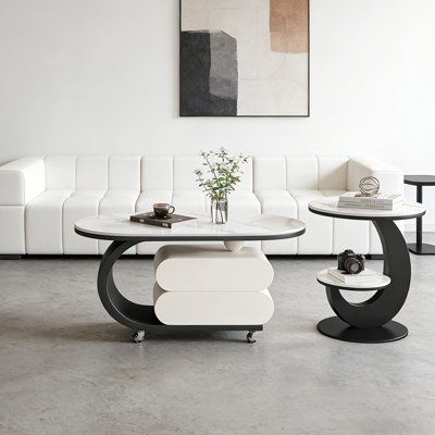 Table basse Rock Slab avec rangement