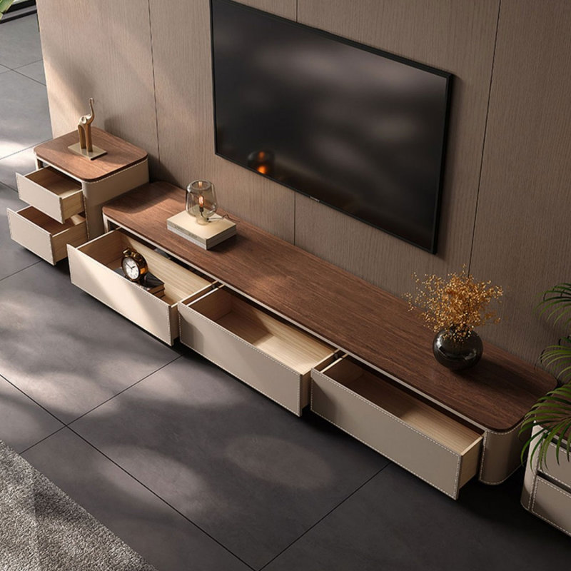 Meuble télé moderne en bois manufacturé beige