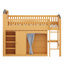 Structure de lit contemporaine avec rangement à plusieurs compartiments, garde-robe ouverte et éclairage programmable-329209820