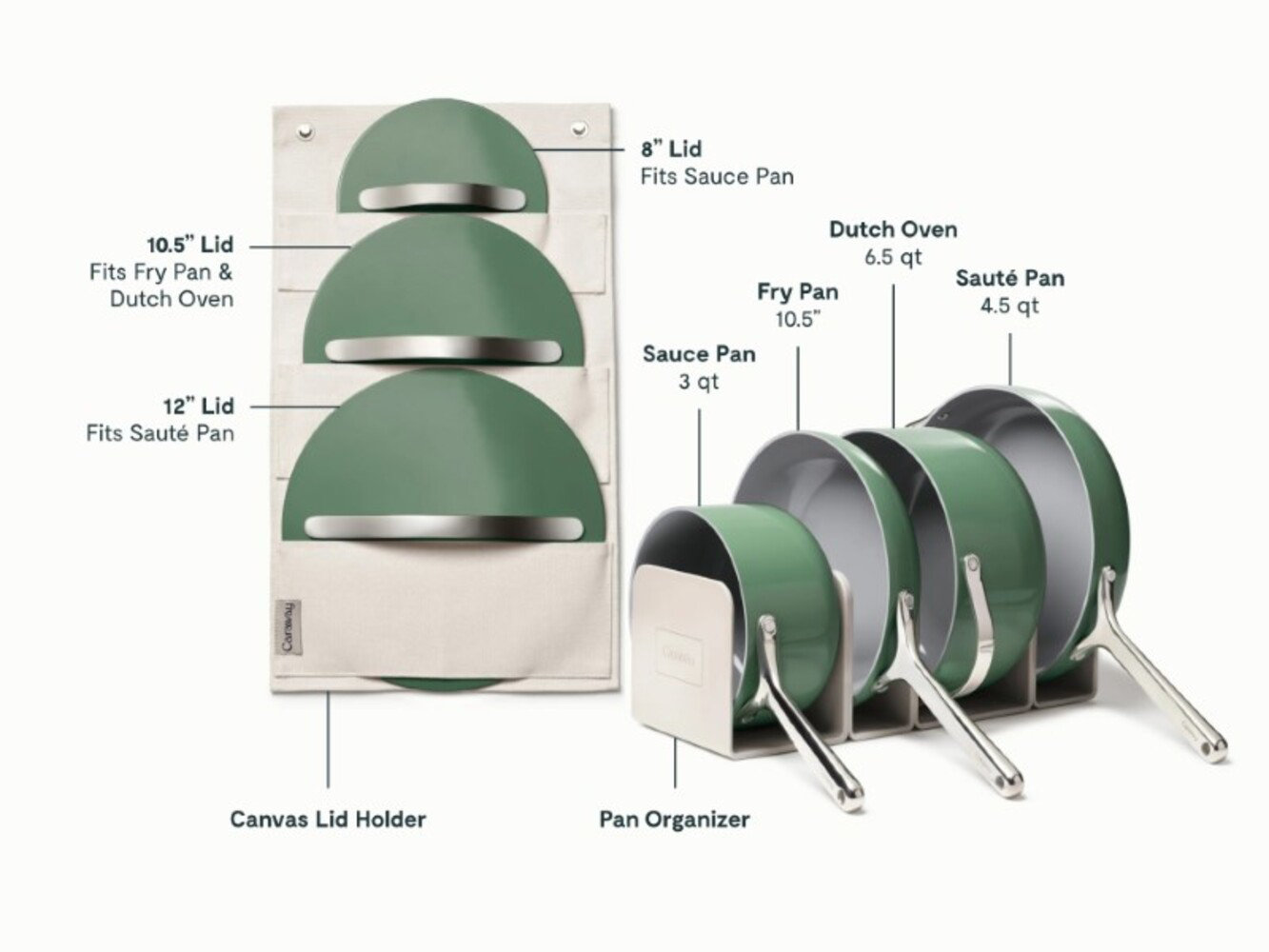 Caraway Ceramic Non-Stick Cookware Set, Sage