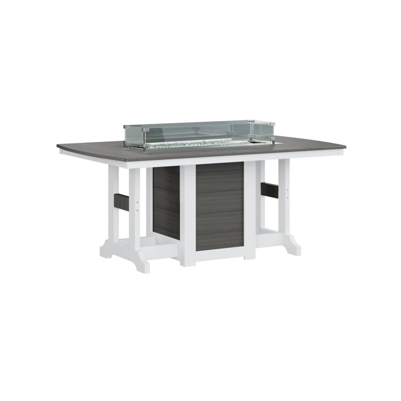 Table de bar avec foyer 72 po Berlin Gardens Garden Classic, Gris côtier, H 39,5 po x l 44 po x P 72 po