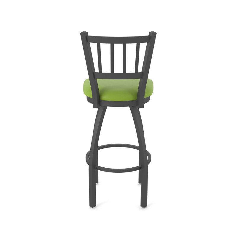 Tabouret pivotant 810 Contessa, Vinyle - vert kiwi Canter, Étain, Tabouret de comptoir (siège d'une hauteur de 25 p