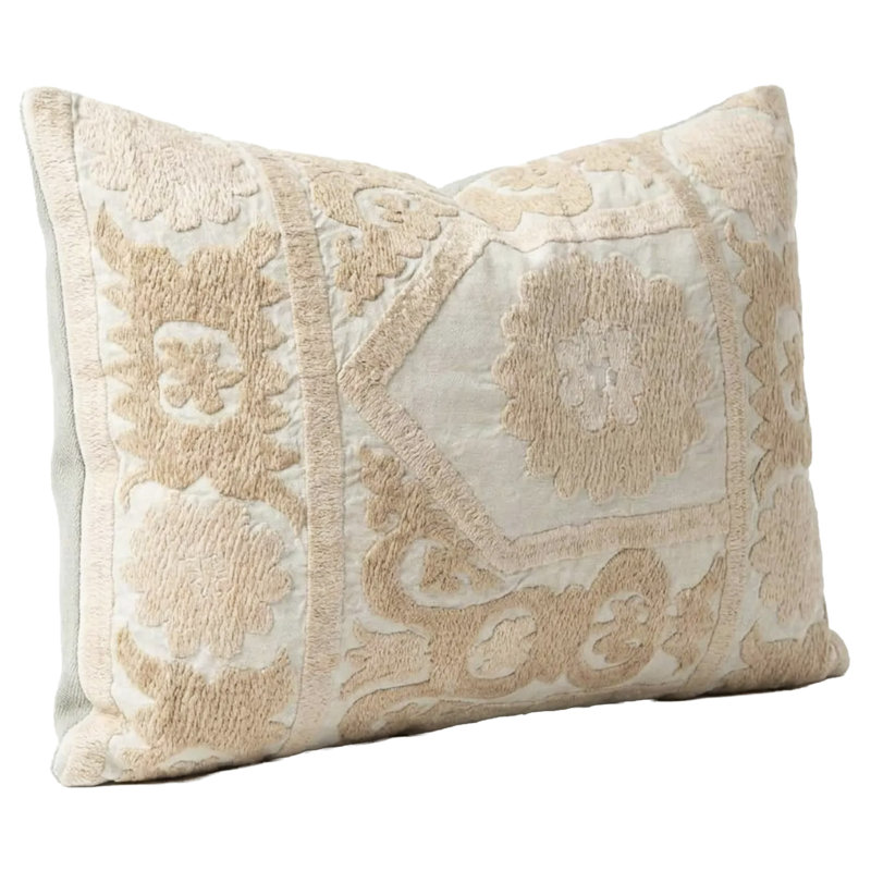 Housse de coussin en coton brodé rétro