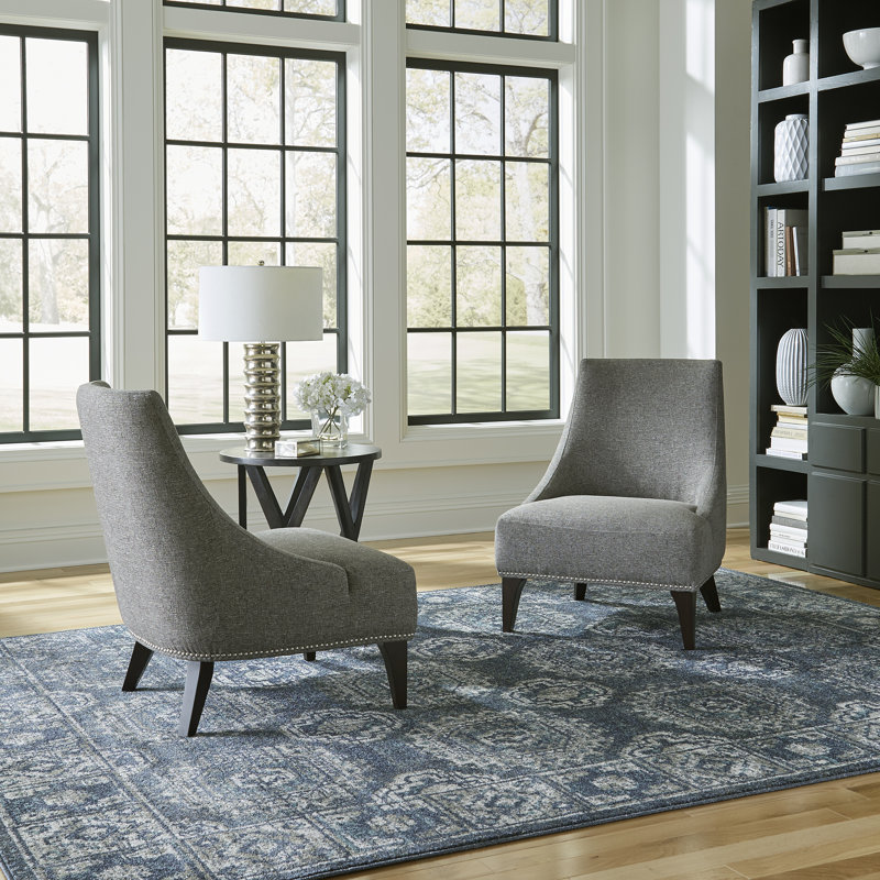 Upholstered Accent Side Chair, Gray