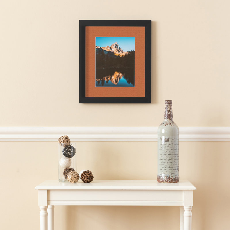 Wood Picture Frame with Mat, Red Orange
